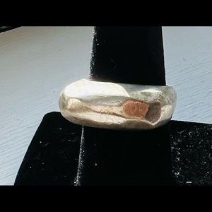 Vintage Dian Malouf Sterling silver Beveled design ring